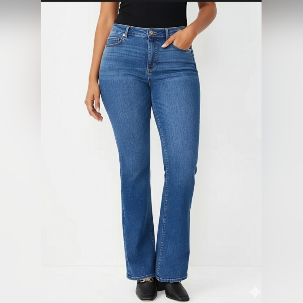Ann Taylor The Slim Boot Curvy Fit Size 12T Mid-Rise Blue Jeans Tall Bootcut